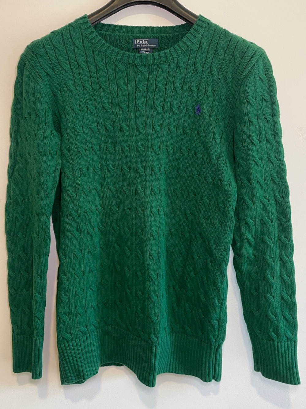 Polo by Ralph Lauren Emerald Green Cable-Knit Crewneck Sweater